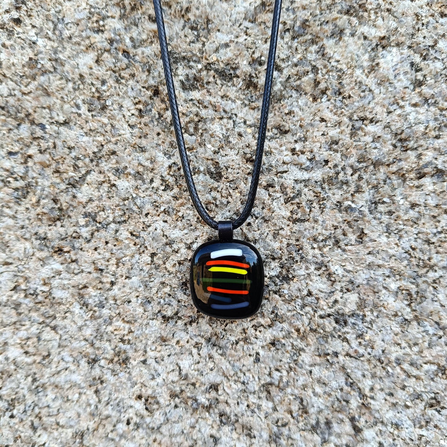 Handmade Fused Glass Pendant - Colourful Necklace - Unique Gift for Her - Stylish Jewelry for Mom, Sister, Friend