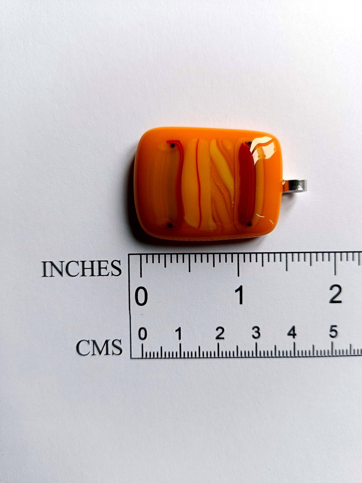 Vibrant Orange Large Handmade Fused Glass Pendant Necklace - Unique Statement Jewellery, Gift for her, Gift for him