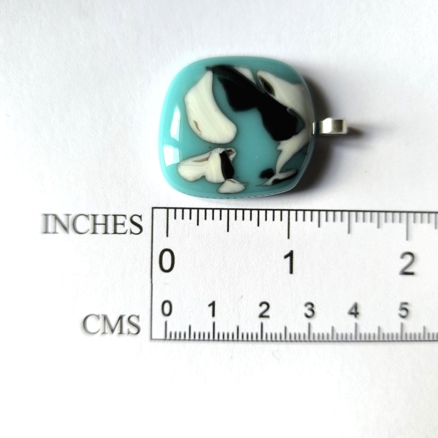 Blue glass abstract pendant necklace, gender-neutral gift, easy to mail birthday present, original unique gift idea