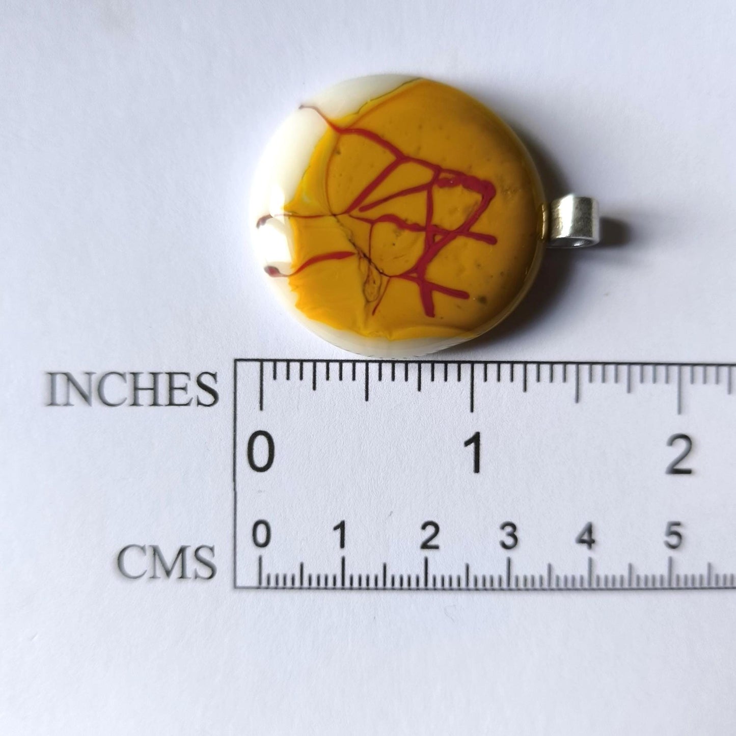 Handmade mustard yellow fused glass pendant with cord necklace, grunge pendant, unique wearable art, gender-neutral, easy to mail gift