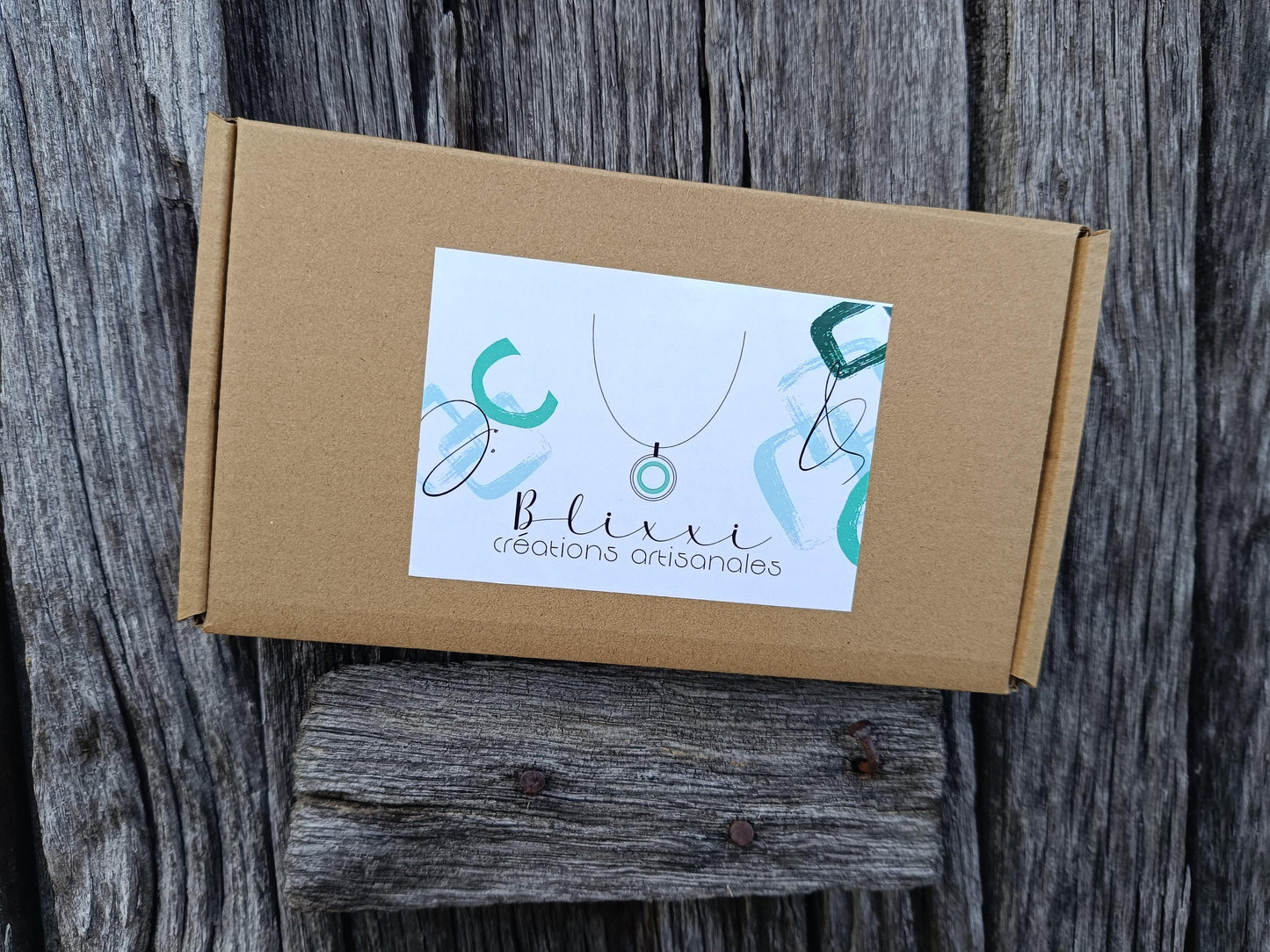 Handmade Fused Glass Pendant in Natural Grey Tones with Necklace - Funky Gift for Him or Her, Unique Letterbox Gift,