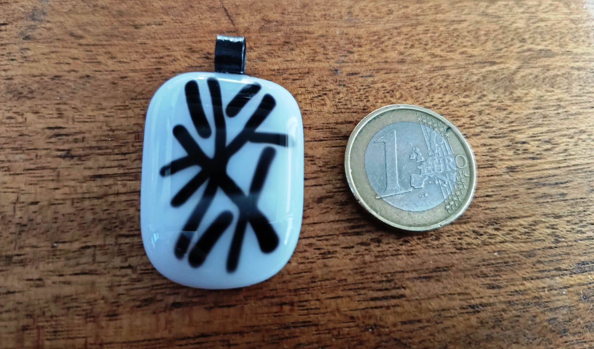 fused glass pendant with coin