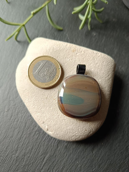 Handmade fused glass pendant necklace, gift for a man, dad, gift for friend, male, unisex necklace, artisan jewellery, unique jewellery,