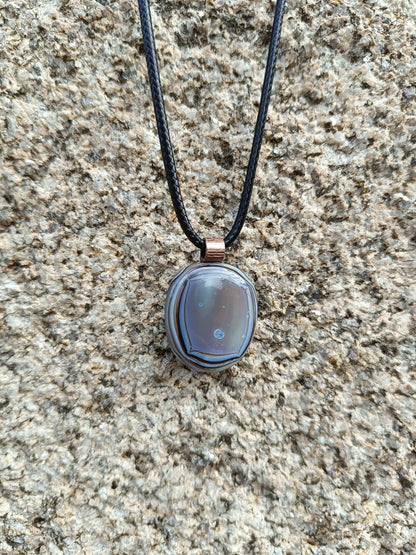 Handcrafted Men's Fused Glass Pendant Necklace in Earthy Tones - Gender Neutral Gift - Letterbox Gift