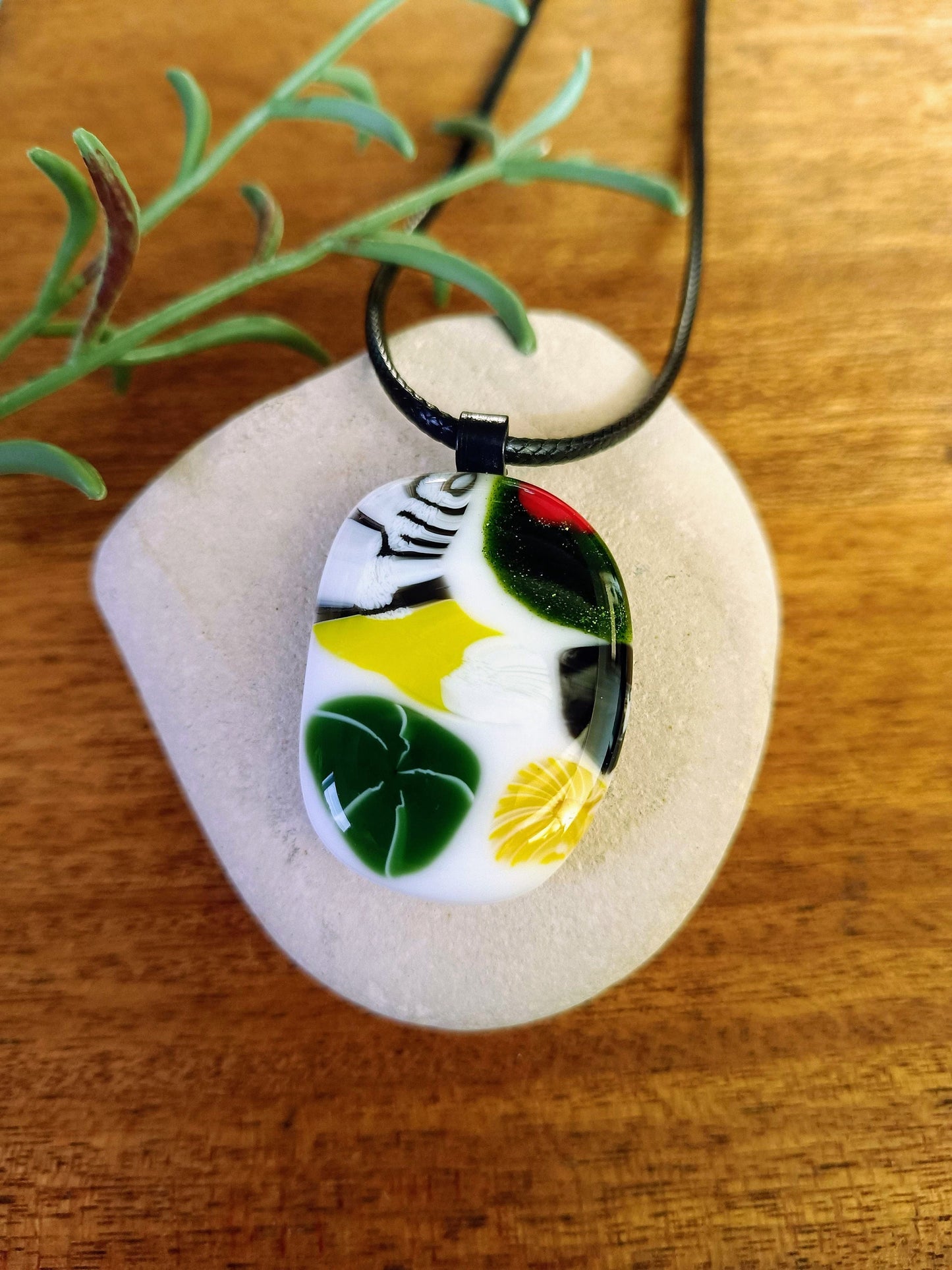 Handmade artisanal glass necklace, colourful necklace gift, one-off jewellery present, jewelry for mom, gift for sister