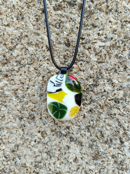 Handmade artisanal glass necklace, colourful necklace gift, one-off jewellery present, jewelry for mom, gift for sister