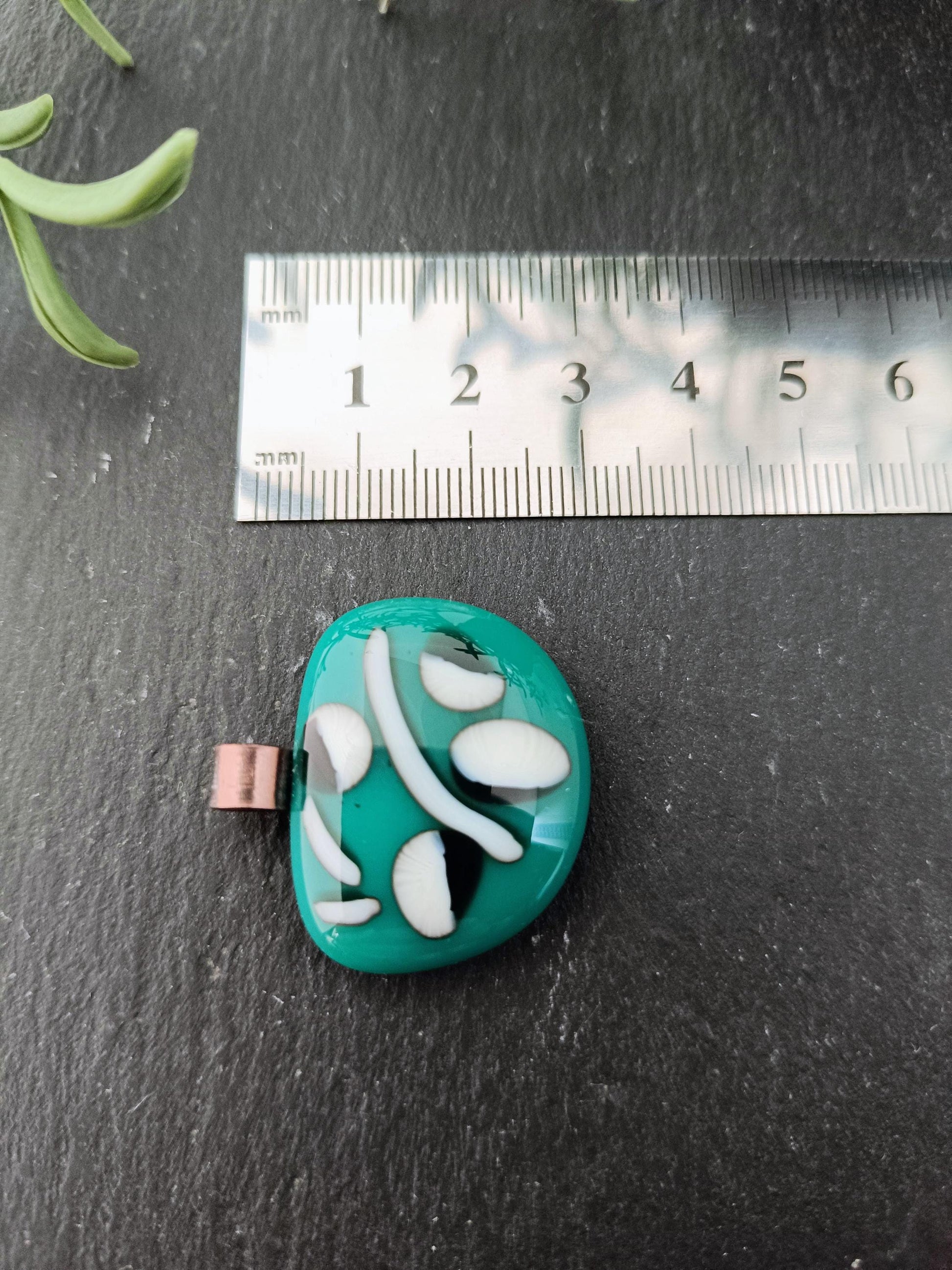 Handmade fused glass turquoise pendant, simple necklace, birthday gift, jewelry