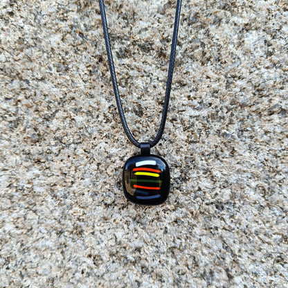 Handmade Fused Glass Pendant - Colourful Necklace - Unique Gift for Her - Stylish Jewelry for Mom, Sister, Friend