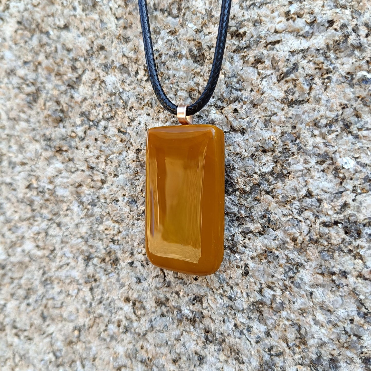 Elegant Handmade Fused Glass Pendant Necklace - Natural Tone, Perfect Birthday Gift, One-off Large Statement Piece, Wearable Art