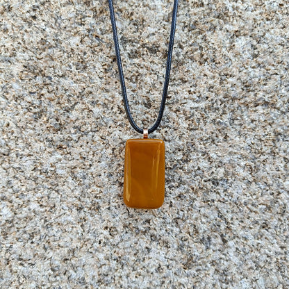 Elegant Handmade Fused Glass Pendant Necklace - Natural Tone, Perfect Birthday Gift, One-off Large Statement Piece, Wearable Art