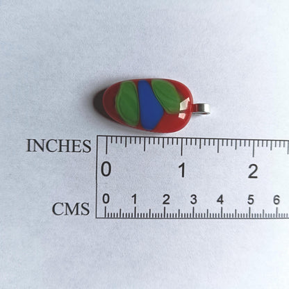 Handcrafted colourful abstract fused glass pendant necklace, handmade original gift for her