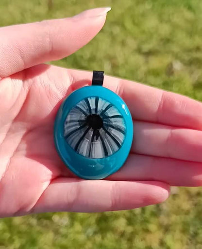 Handmade boho chic fused glass pendant necklace, elegant artisan jewelry birthday gift for mom, sister, friend