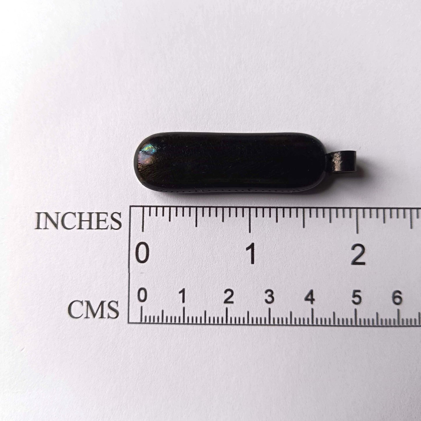 Handmade Iridescent Glass Pendant With Necklace - Fused Glass Pendant - Long Glass Pendant