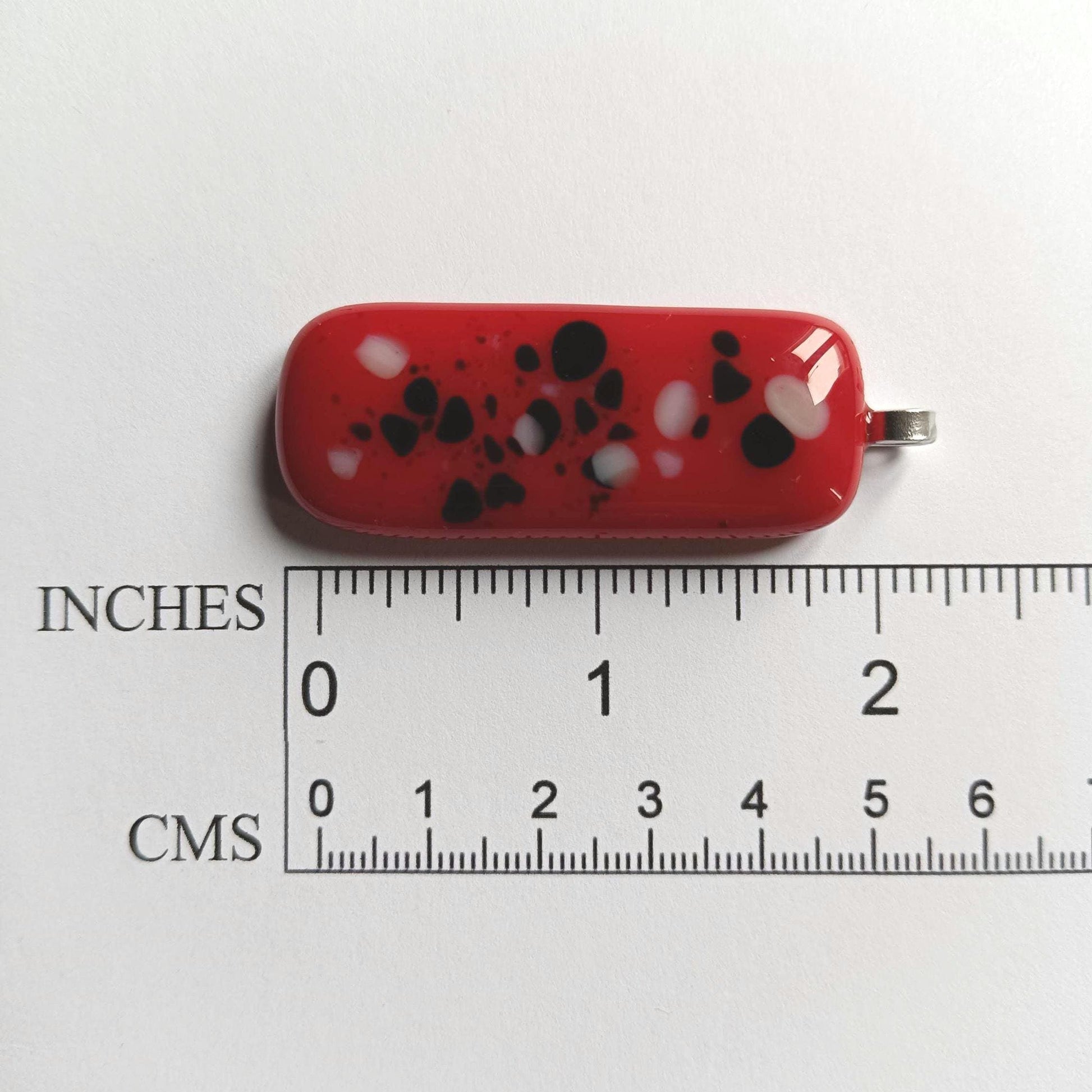 Handmade Red Glass Long Pendant Necklace - Unique Statement Jewellery - Letterbox Gift - One off Funky Gift for Her