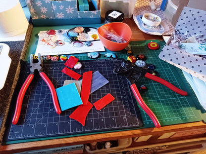 Red, white and lime fused glass pendant with necklace, gift for her, artisan jewellery, easy to post birthday gift - BlixxiCreations