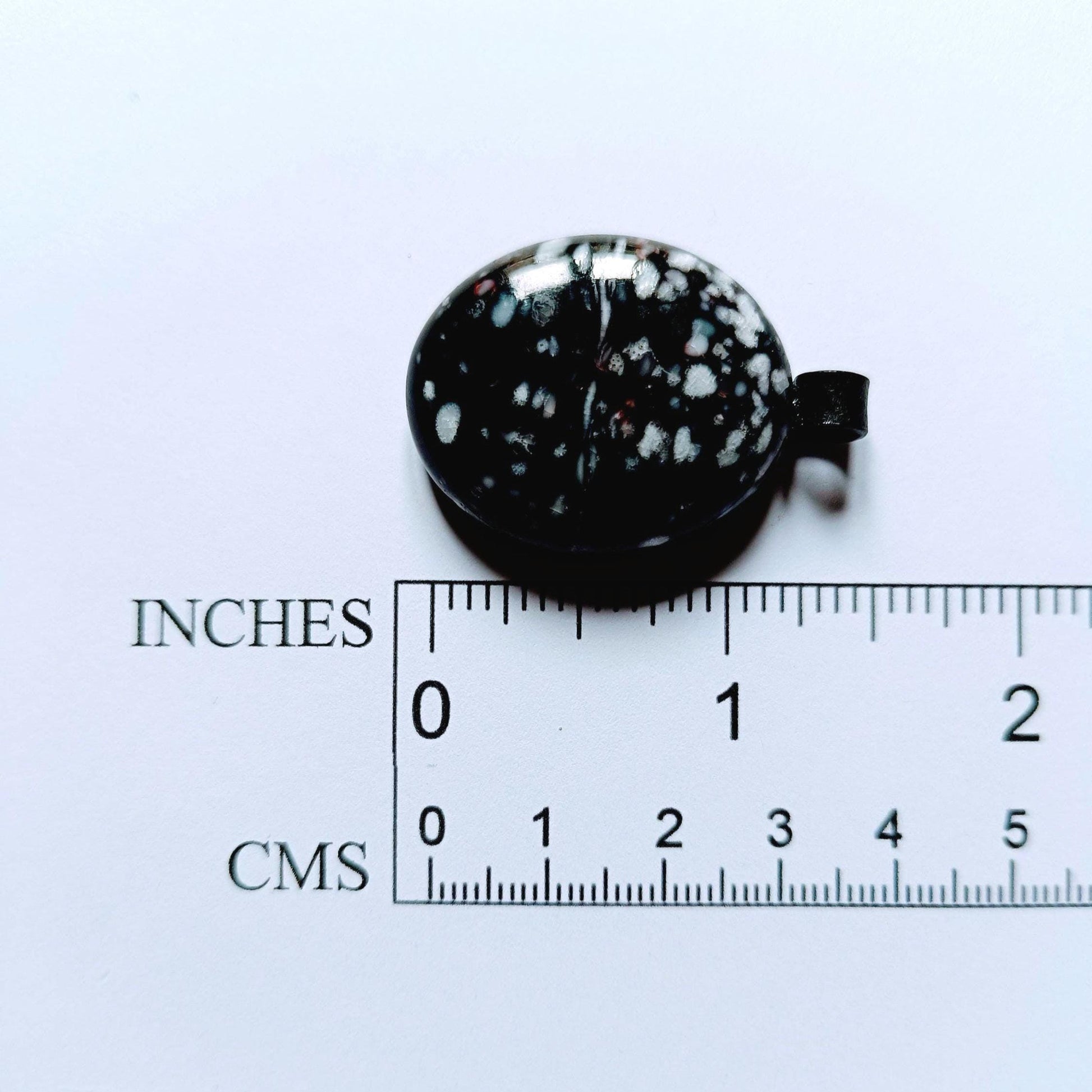 Handcrafted black glass necklace pendant, melted marble creation, gift for him or for her - BlixxiCreations