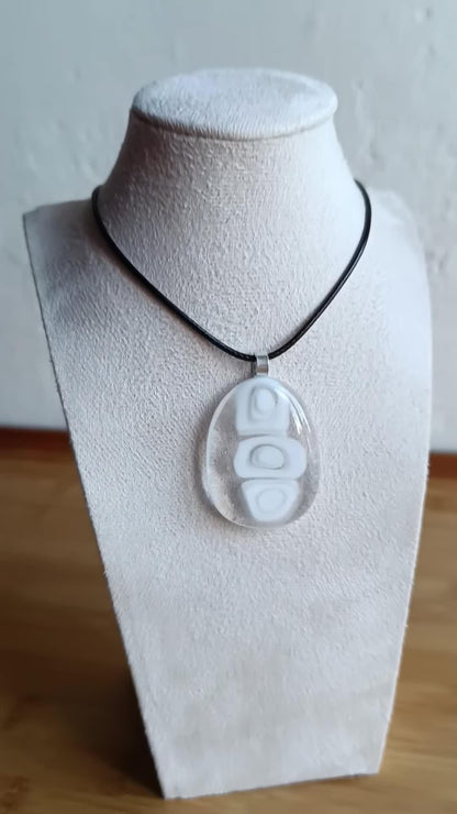 Fused Glass Pendant Necklace - Handmade Jewellery - Letterbox Gift - Handmade One off Funky Gender Neutral Gift