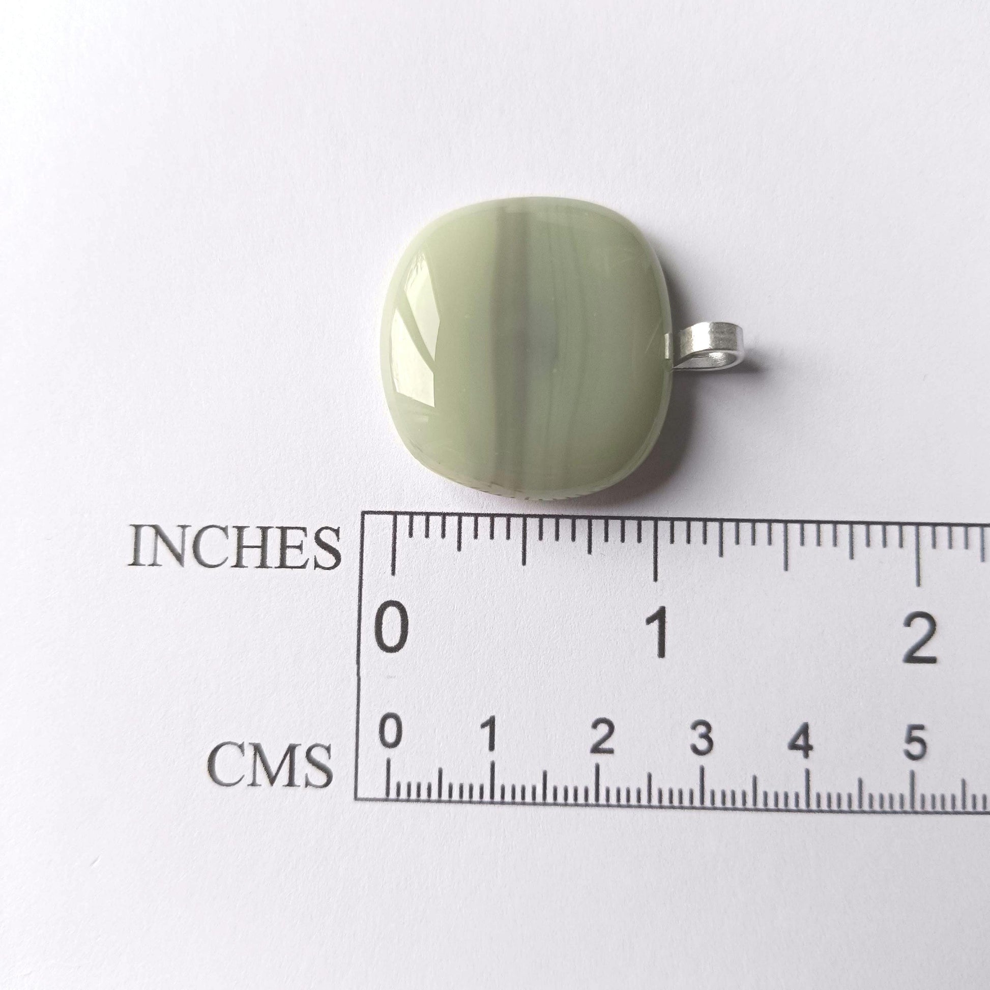 Handmade Fused Glass Pendant in Natural Grey Tones with Necklace - Funky Gift for Him or Her, Unique Letterbox Gift,