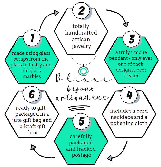 Men's Handmade Glass Pendant Necklace | Unisex Neutral Tones Dad's Gift | Wearable Art Jewelry