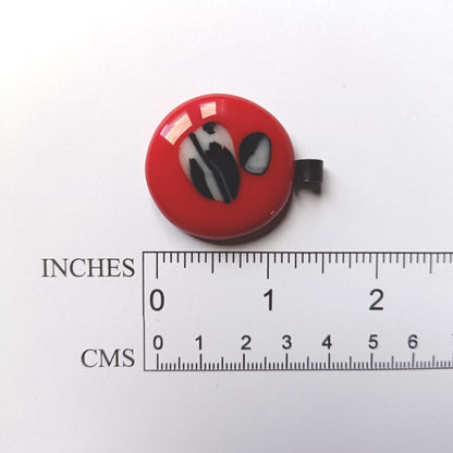 Red fused glass pendant necklace, handmade red jewellery, birthday gift for her or for him, easy to mail gift, gender-neutral idea