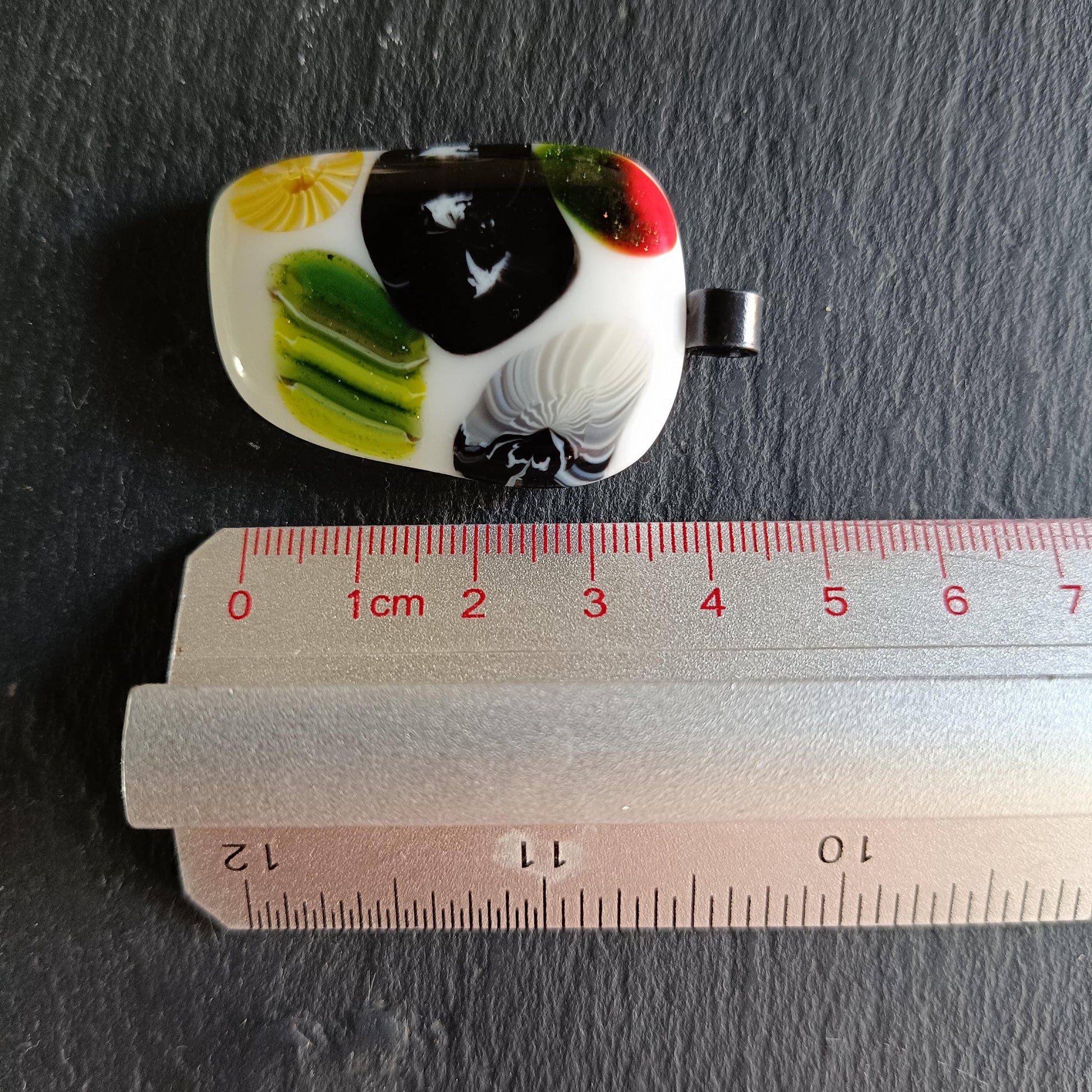 Vibrant Fused Glass Pendant on Cord Necklace - Multi Colored Boho Chic Gift for Mom, Sister, Friend