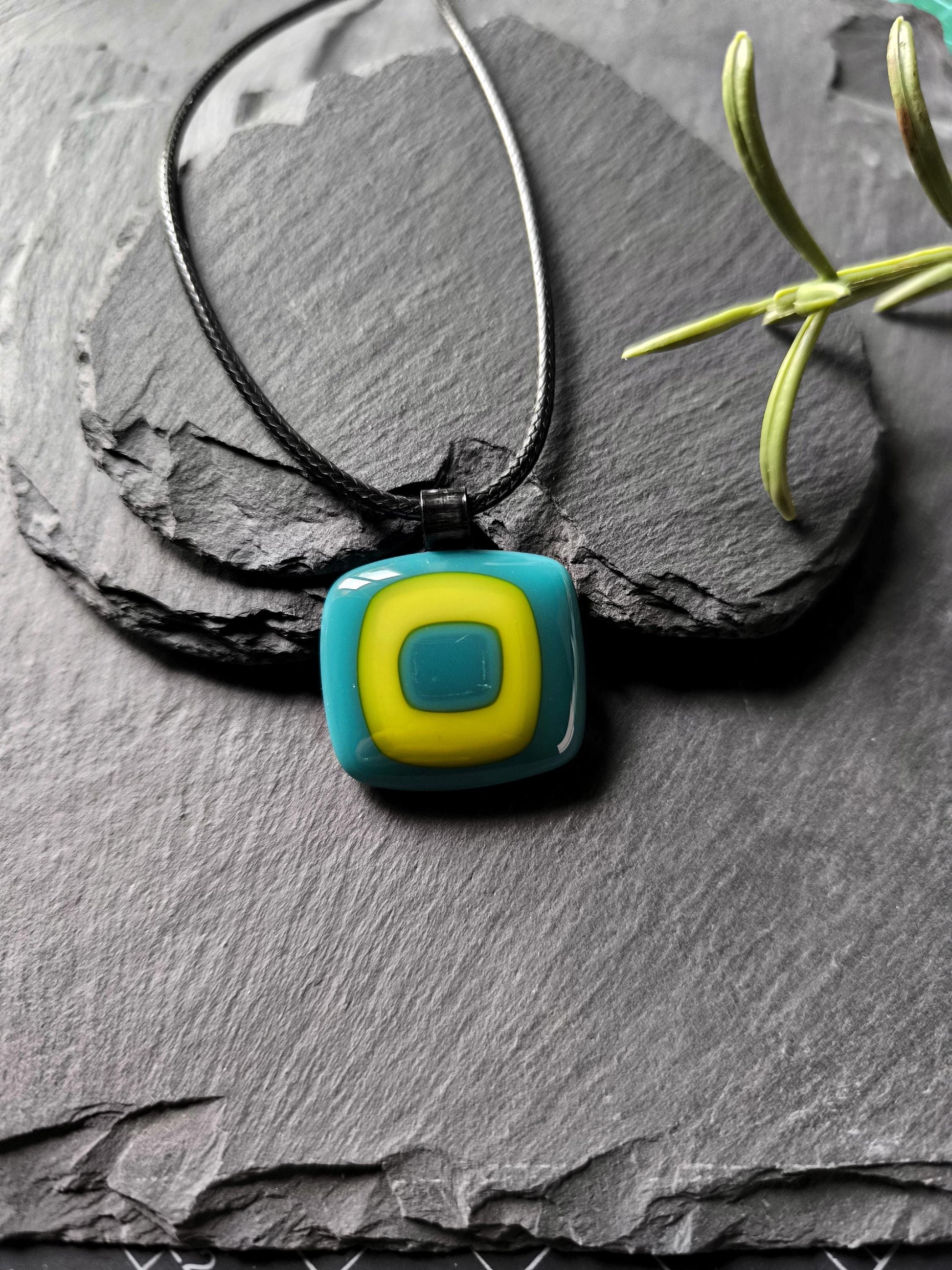 Handcrafted Vibrant Funky Glass Pendant Necklace - Unique Gender Neutral Statement Jewellery - Letterbox Gift - Best gift for her