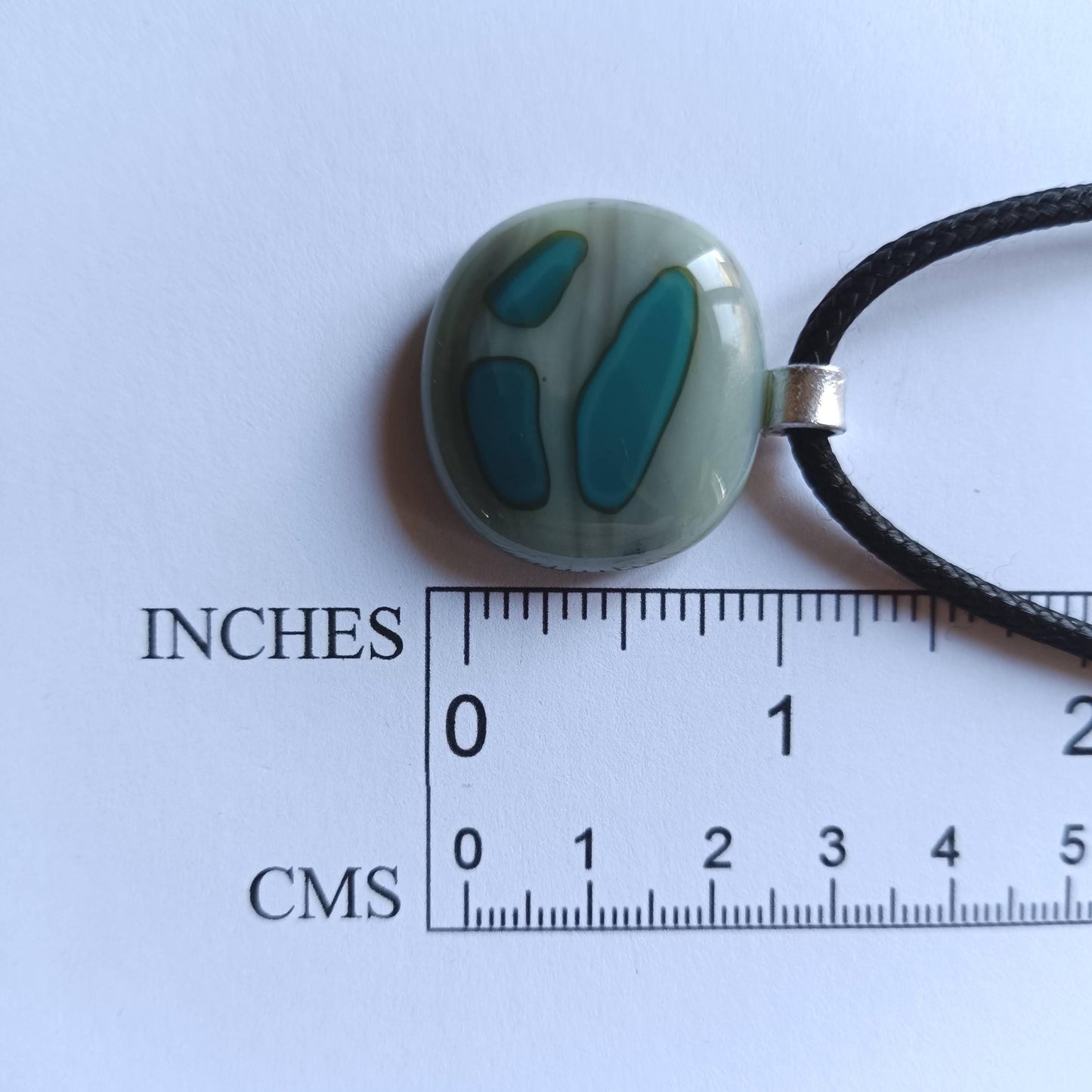 Fused Glass Abstract Pendant with necklace, handmade jewellery