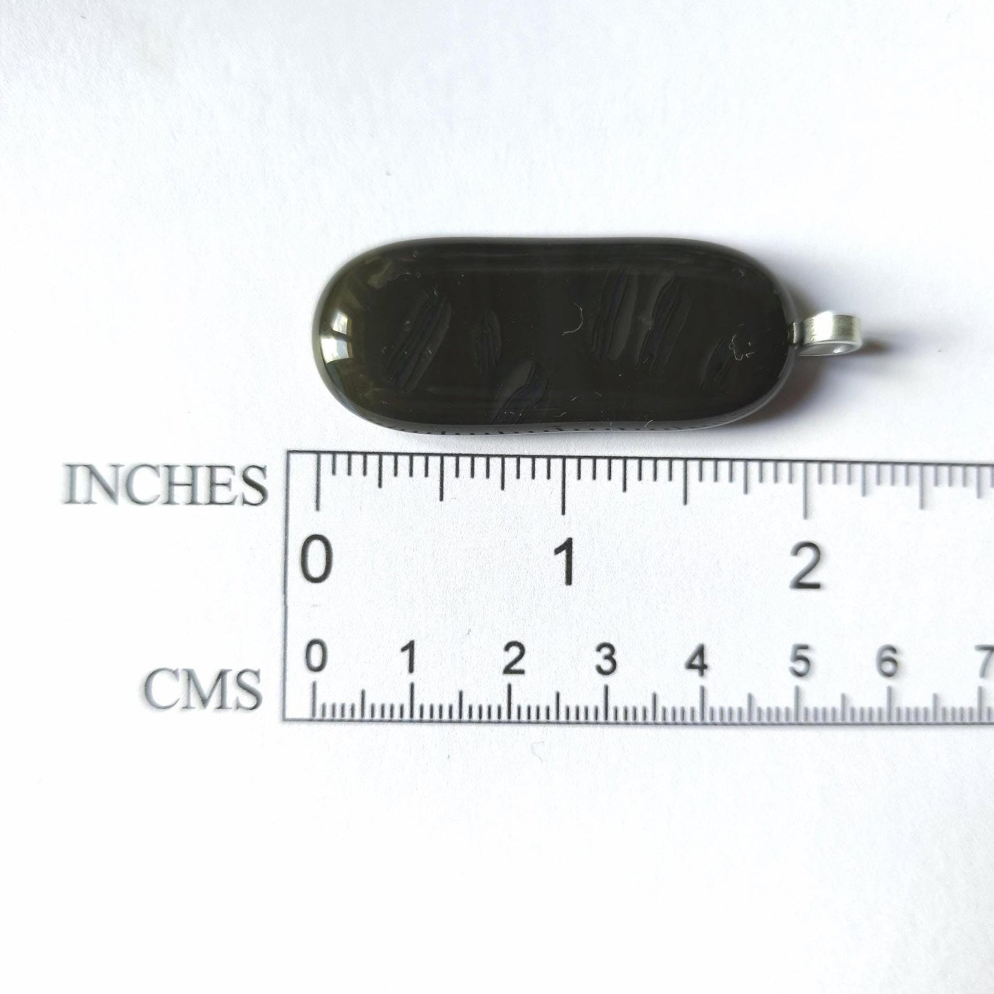 Long Fused Glass Pendant in Natural Tones with Cord Necklace - Gender Neutral Gift, Unique Letterbox Gift