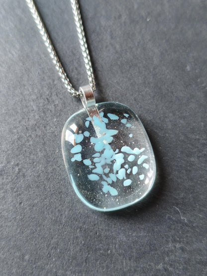 Transparent Glass Pendant Necklace - Handmade Jewellery - Letterbox Gift - Handmade One off Funky Gender Neutral Gift