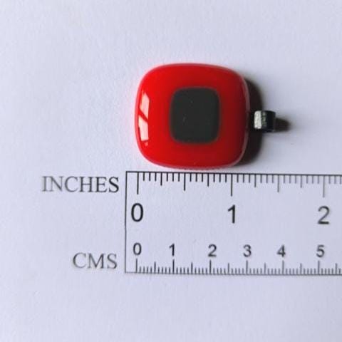 Handcrafted Red Funky Glass Pendant Necklace - Unique Gender Neutral Statement Jewellery - Letterbox Gift - Best gift for her