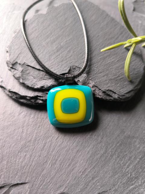 Handcrafted Vibrant Funky Glass Pendant Necklace - Unique Gender Neutral Statement Jewellery - Letterbox Gift - Best gift for her