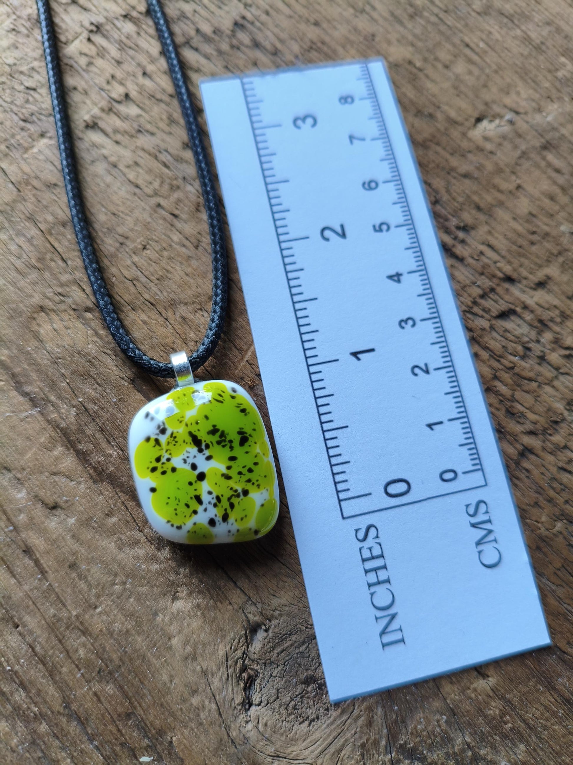 Handcrafted Speckled Melted Glass Pendant Necklace - Unique Statement Jewellery - Letterbox Gift - One off Funky Gift for Her