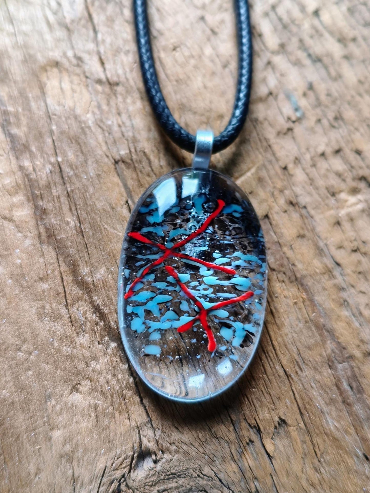 Handmade Elegant Transparent Glass Pendant with Necklace