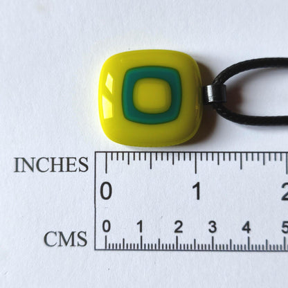 Handmade vibrant colourful fused glass pendant necklace, unique gift for her, funky hippie summer necklace, easy to mail idea