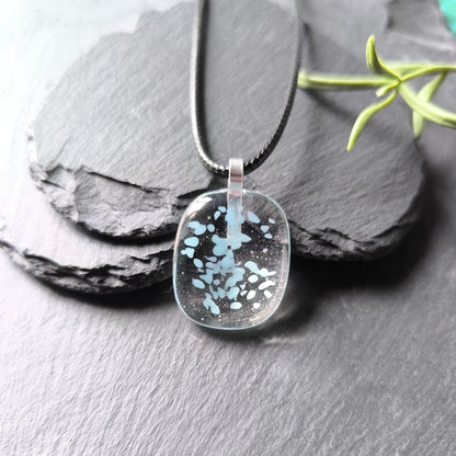 Transparent Glass Pendant Necklace - Handmade Jewellery - Letterbox Gift - Handmade One off Funky Gender Neutral Gift