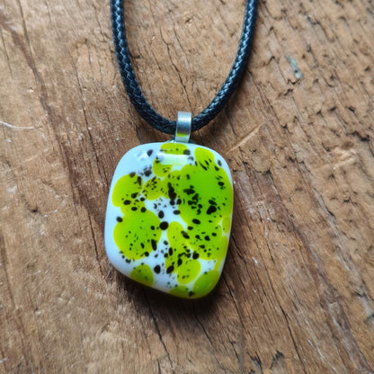 Handcrafted Speckled Melted Glass Pendant Necklace - Unique Statement Jewellery - Letterbox Gift - One off Funky Gift for Her