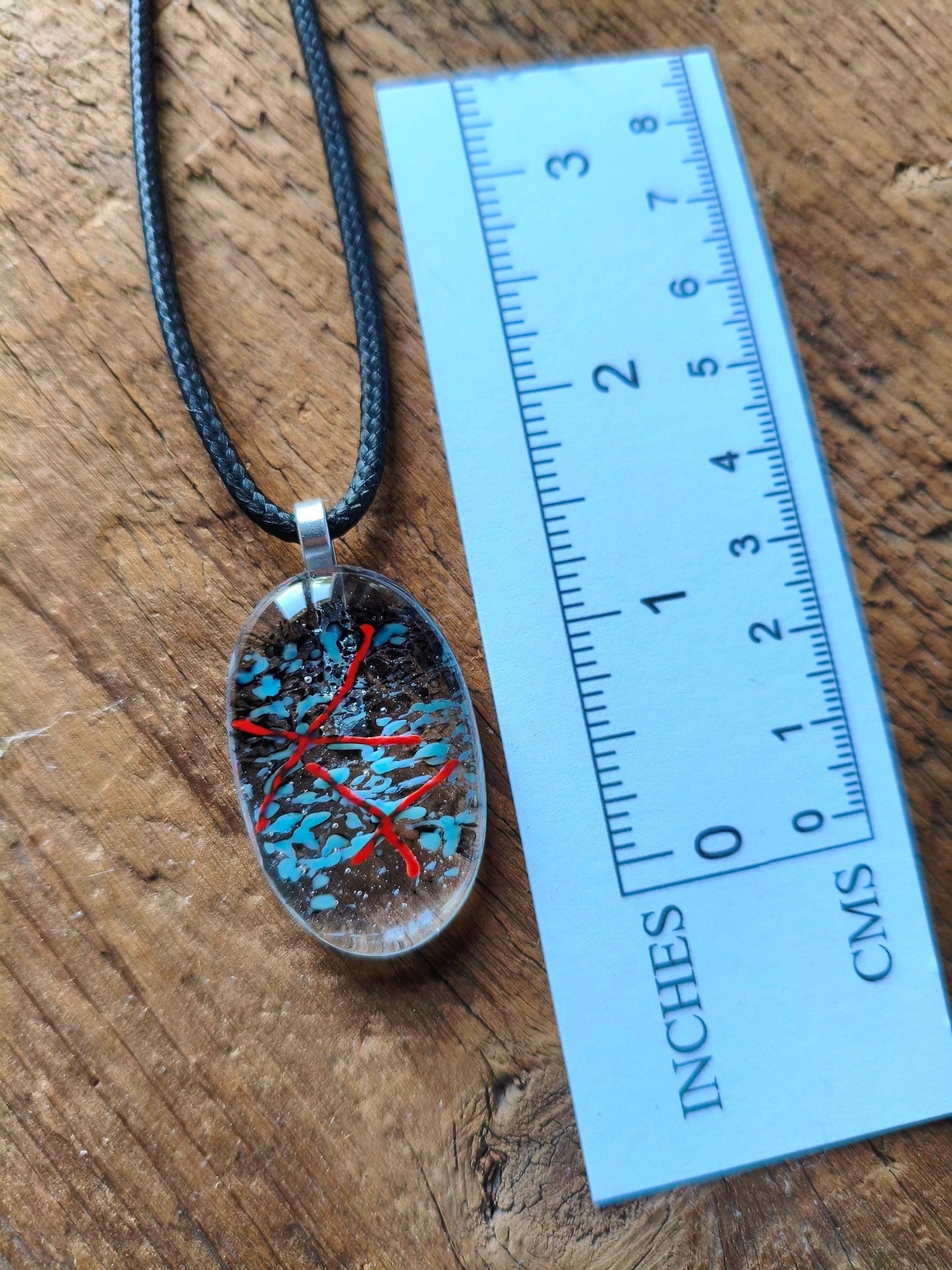 Handmade Elegant Transparent Glass Pendant with Necklace