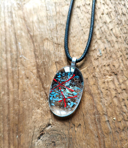 Handmade Elegant Transparent Glass Pendant with Necklace