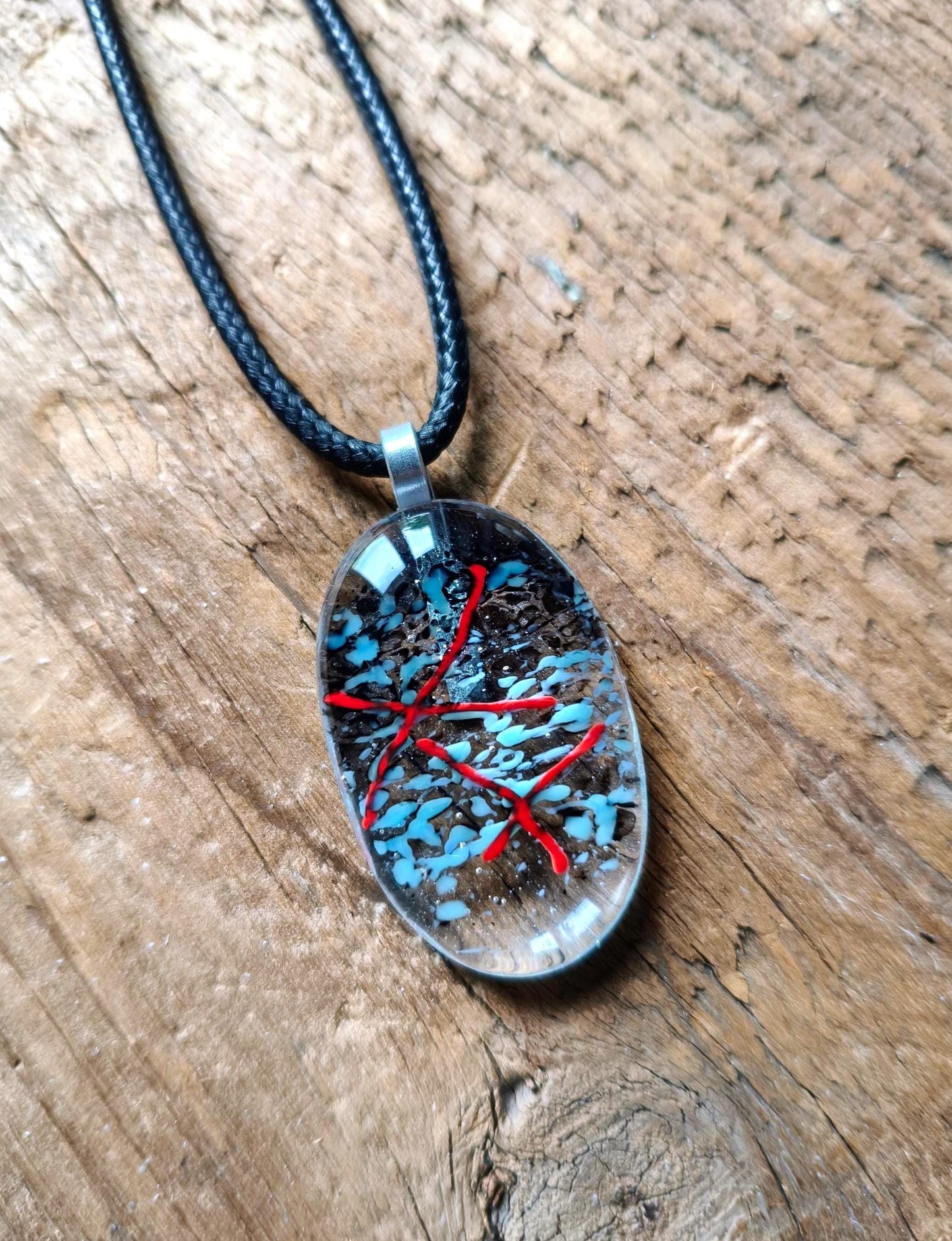 Handmade Elegant Transparent Glass Pendant with Necklace