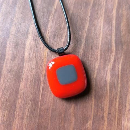 Handcrafted Red Funky Glass Pendant Necklace - Unique Gender Neutral Statement Jewellery - Letterbox Gift - Best gift for her