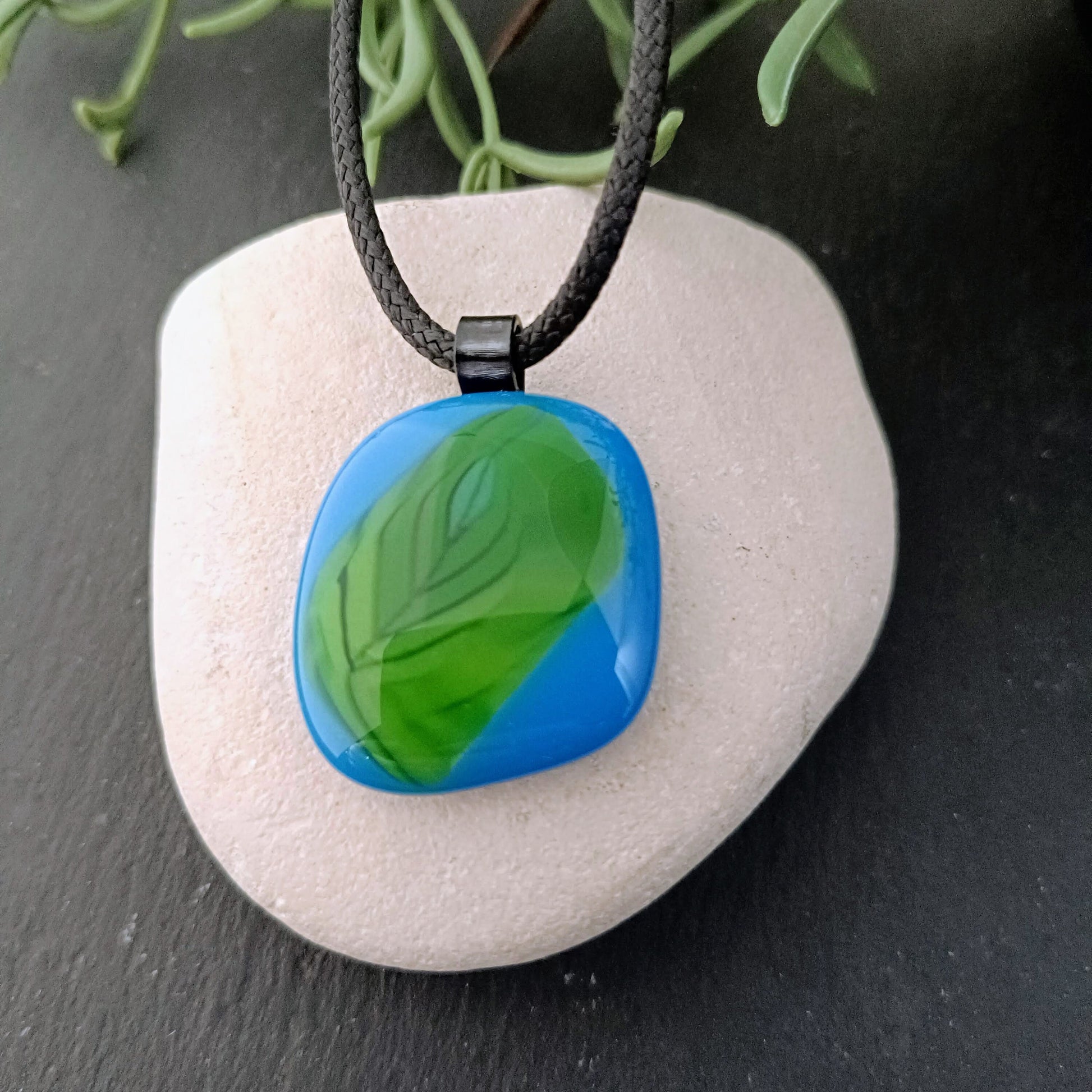 Fused Glass Pendant Necklace: Artisan Handmade Jewelry