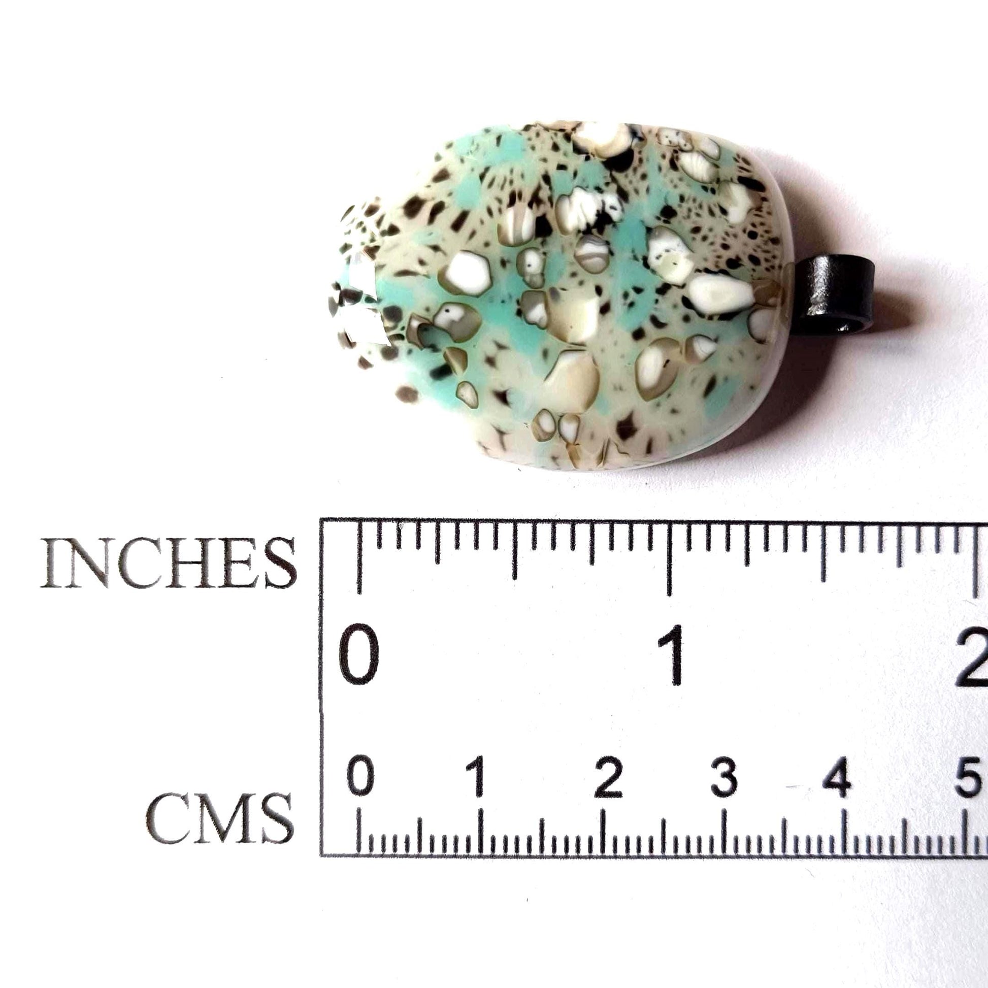 Handmade Fused Glass Pendant with cord, artisan handmade jewellery