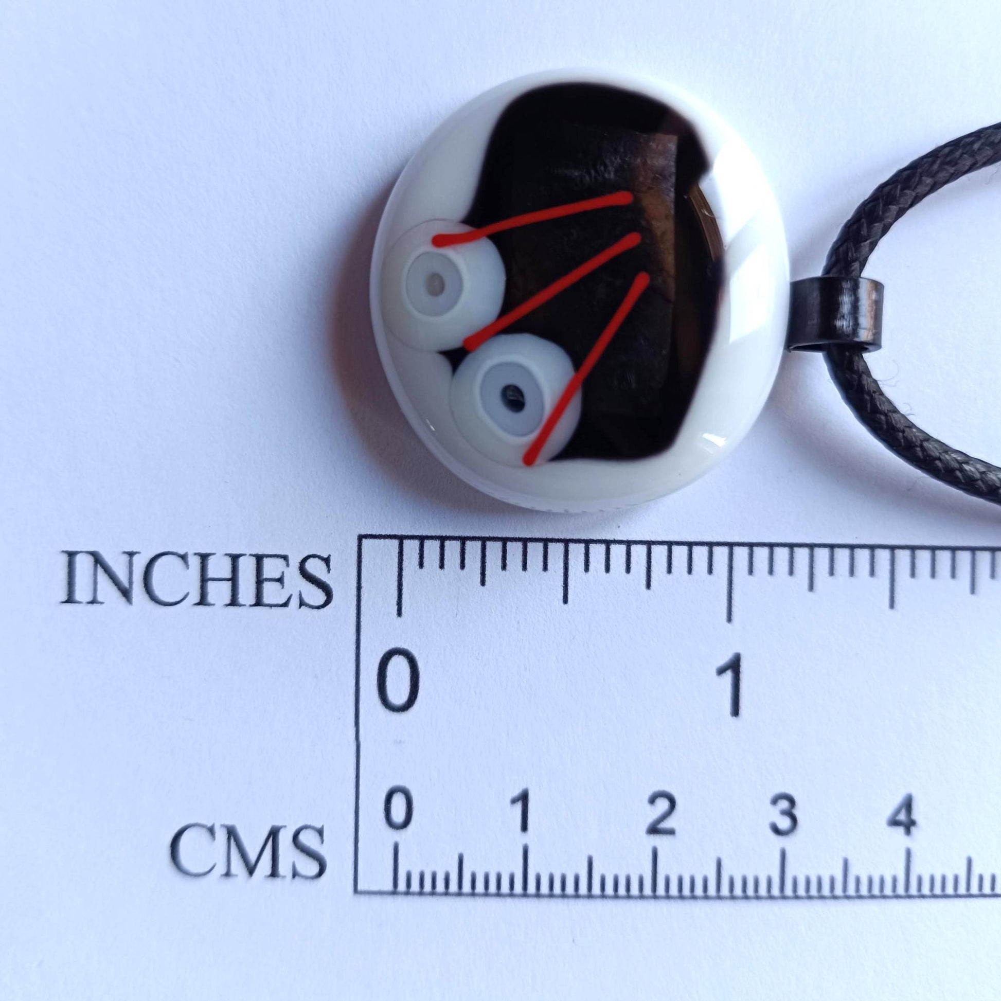 Handmade fused funky glass abstract pendant necklace, gender-neutral gift, easy to mail birthday present, original unique gift idea