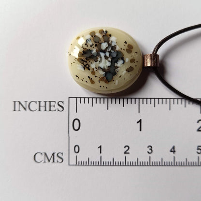 Handcrafted multicoloured speckled melted Glass Pendant Necklace - Unique Statement Jewellery - Letterbox Gift - One off Funky Gift for Her