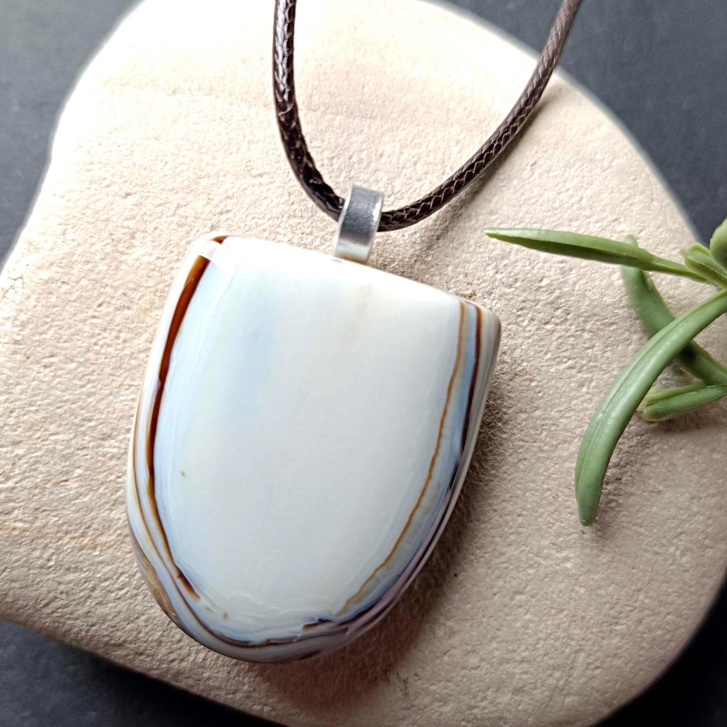 Handmade Fused Glass Pendant Necklace, Artisan Jewellery