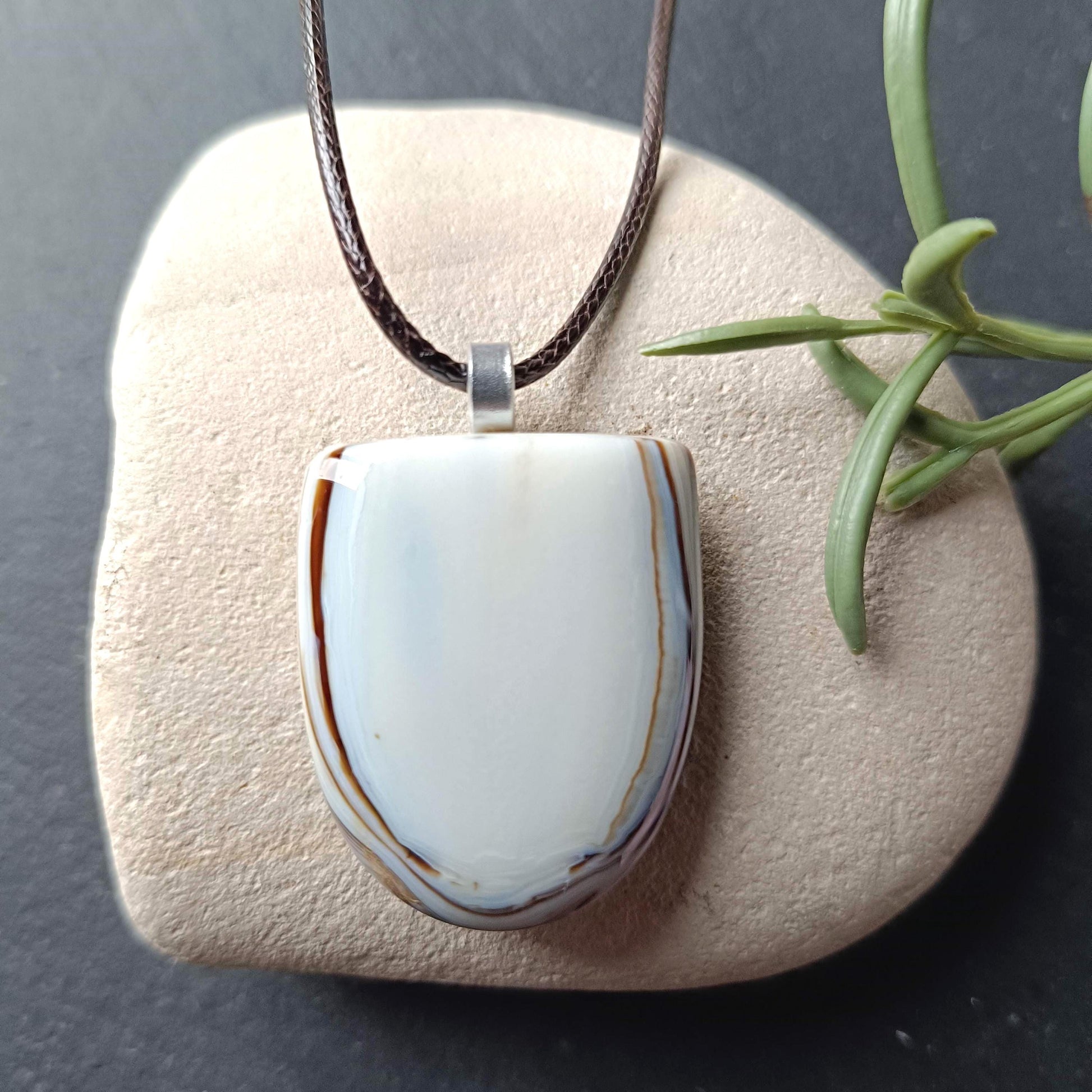 Handmade Fused Glass Pendant Necklace, Artisan Jewellery
