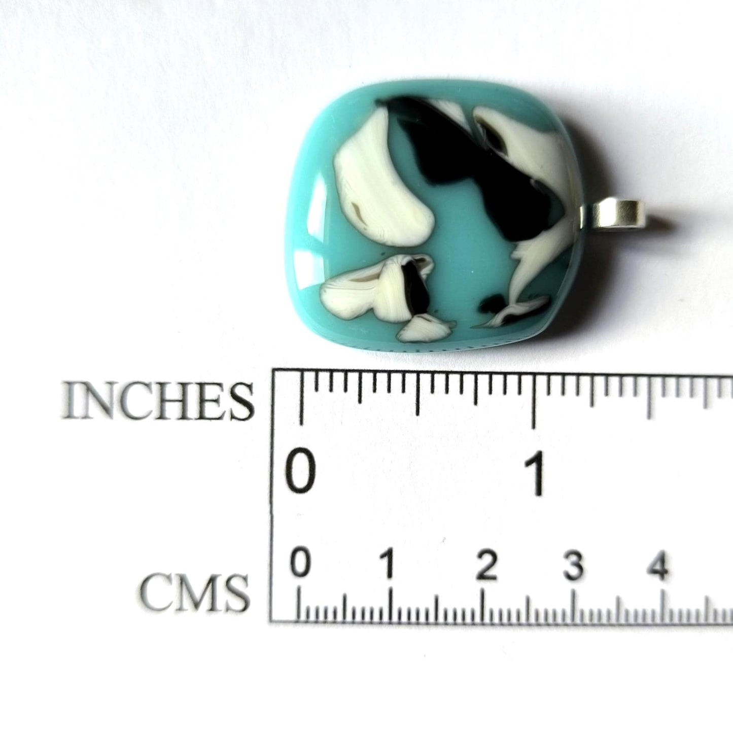 Blue glass abstract pendant necklace, gender-neutral gift, easy to mail birthday present, original unique gift idea
