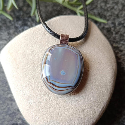 Handcrafted Men's Fused Glass Pendant Necklace in Earthy Tones - Gender Neutral Gift - Letterbox Gift - BlixxiCreations