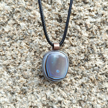 Handcrafted Men's Fused Glass Pendant Necklace in Earthy Tones - Gender Neutral Gift - Letterbox Gift - BlixxiCreations