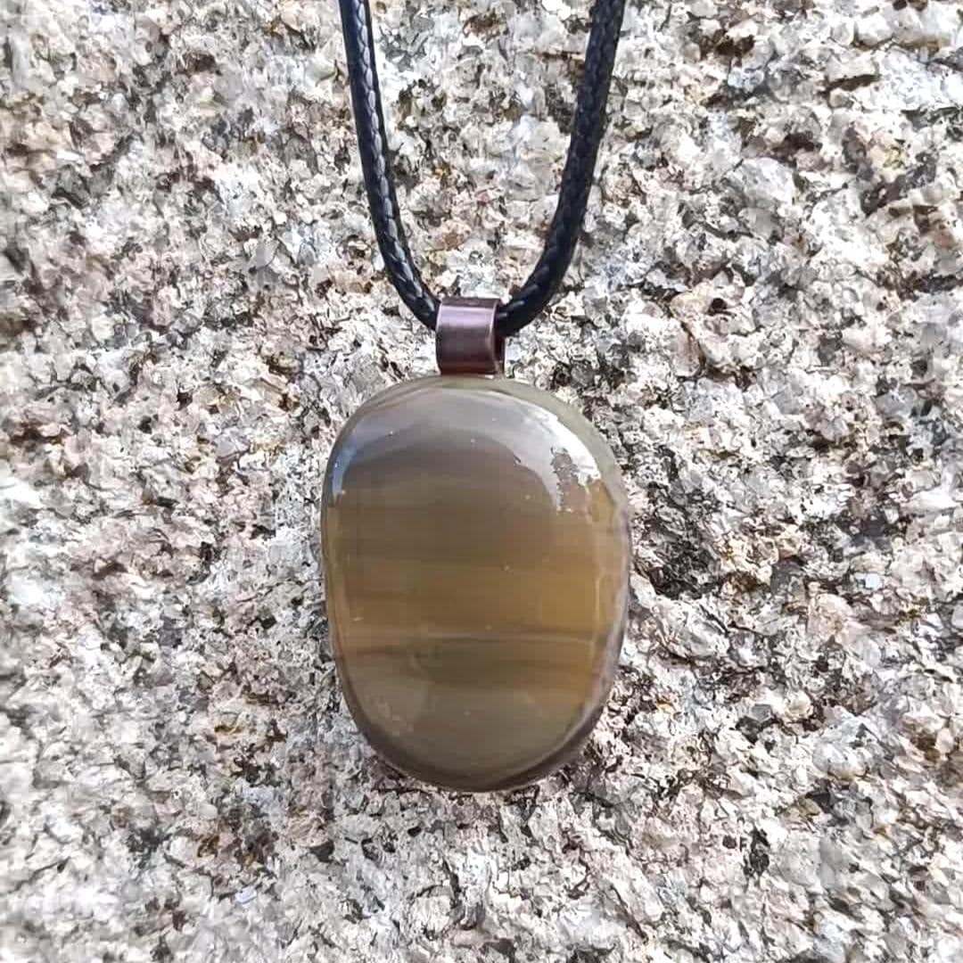 Fused glass pendant necklace, gift for men, birthday, art glass, necklace for dad, unique, handmade necklace,